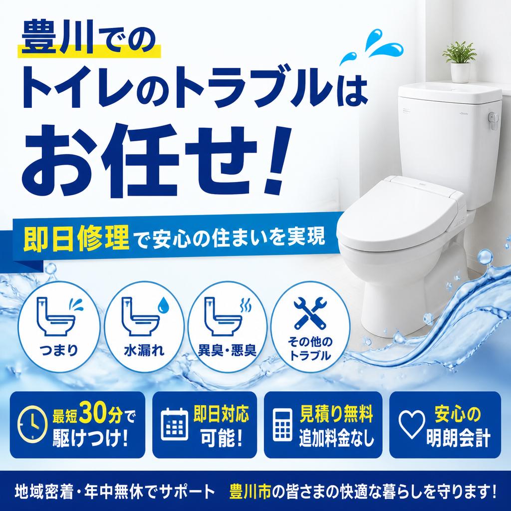 豊川でのトイレのトラブルはお任せ！即日修理で安心の住まいを実現