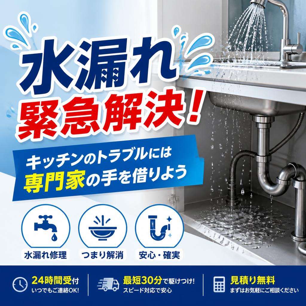 水漏れ緊急解決！キッチンのトラブルには専門家の手を借りよう
