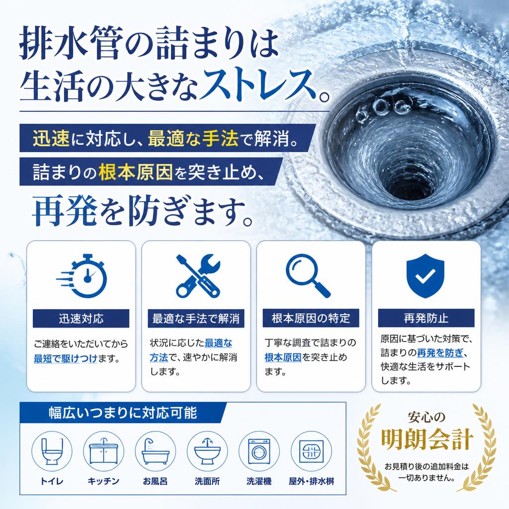 排水管の詰まり解消