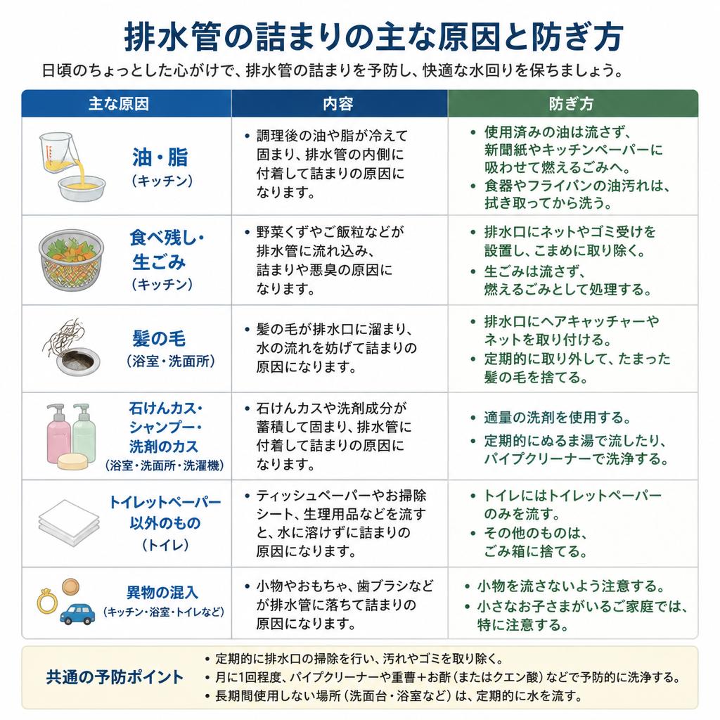 詰まりの原因を徹底解説
