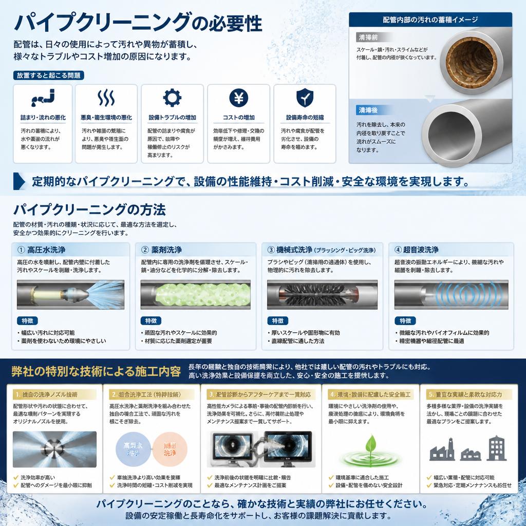 パイプクリーニングの重要性
