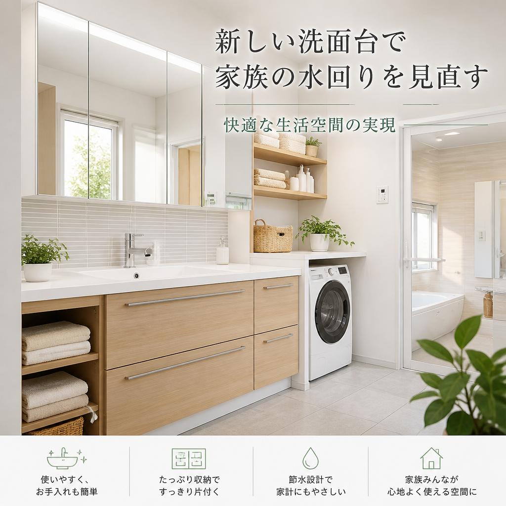 新しい洗面台で家族の水回りを見直す、快適な生活空間の実現