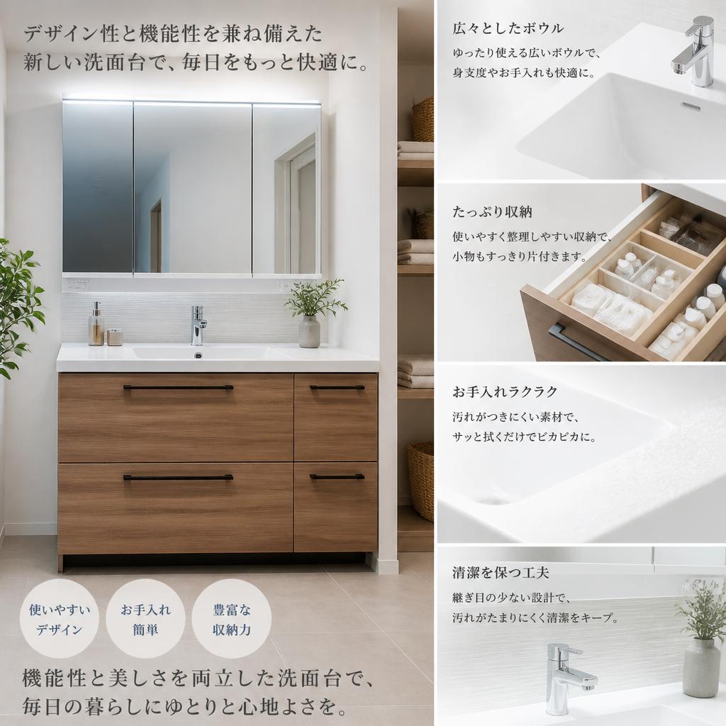 新しい洗面台の魅力