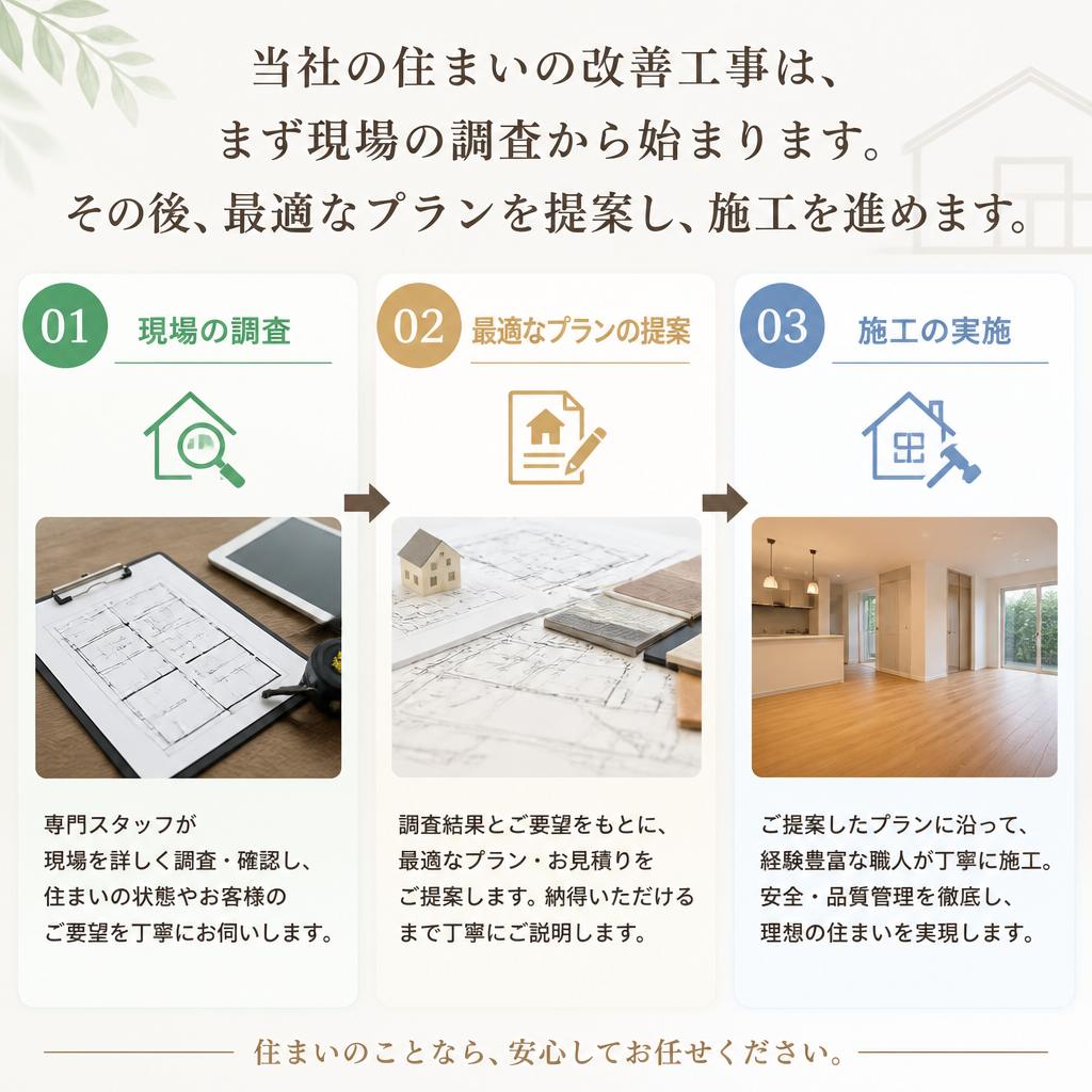 住まいの改善工事の流れ