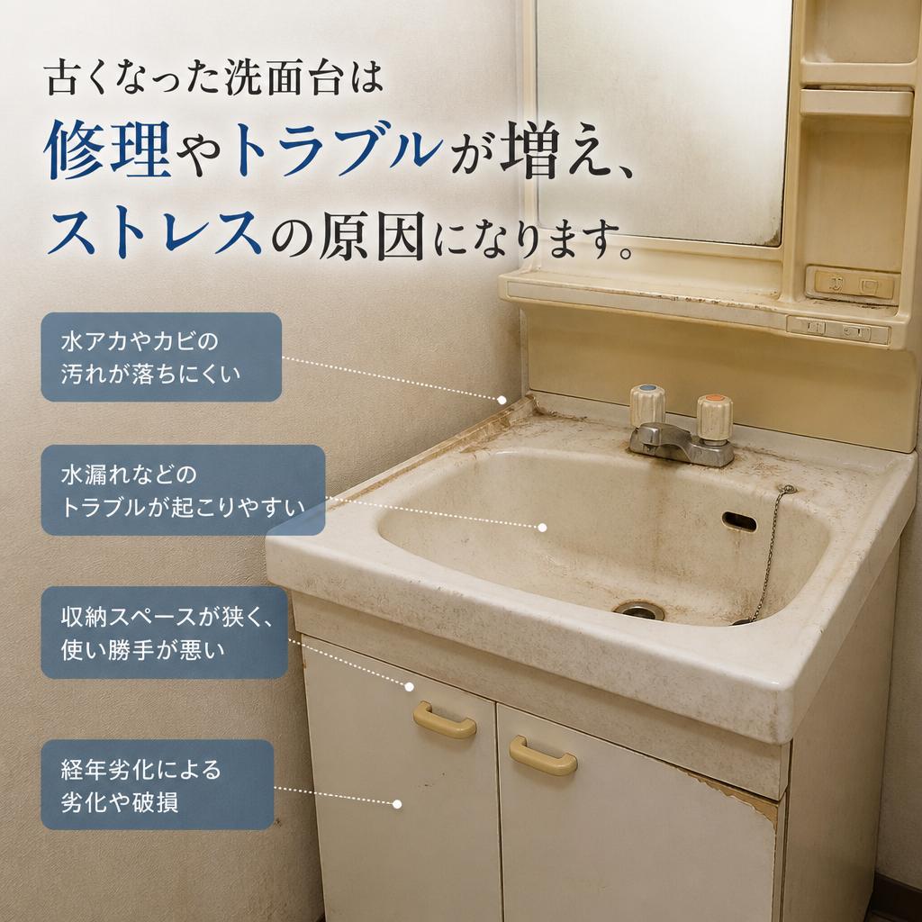 古い洗面台の悩み