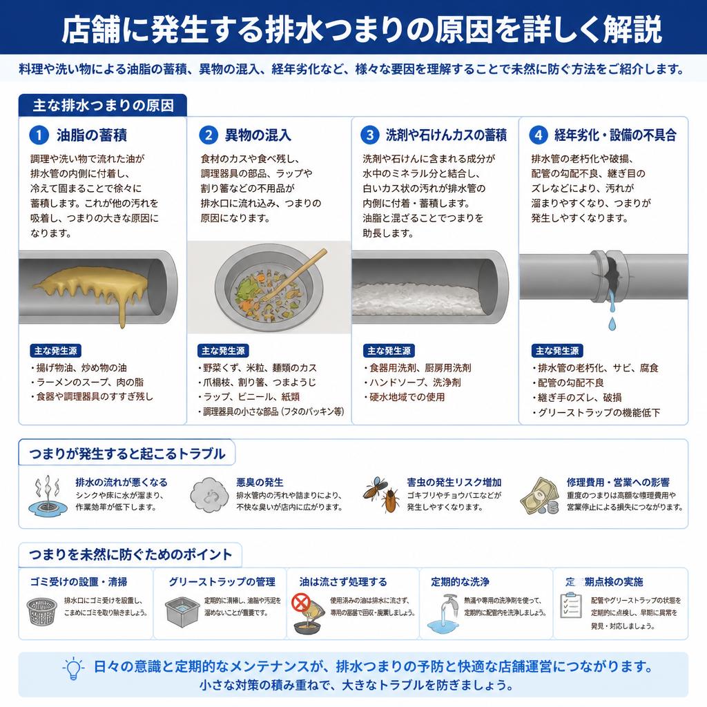 排水つまりの主な原因とは？