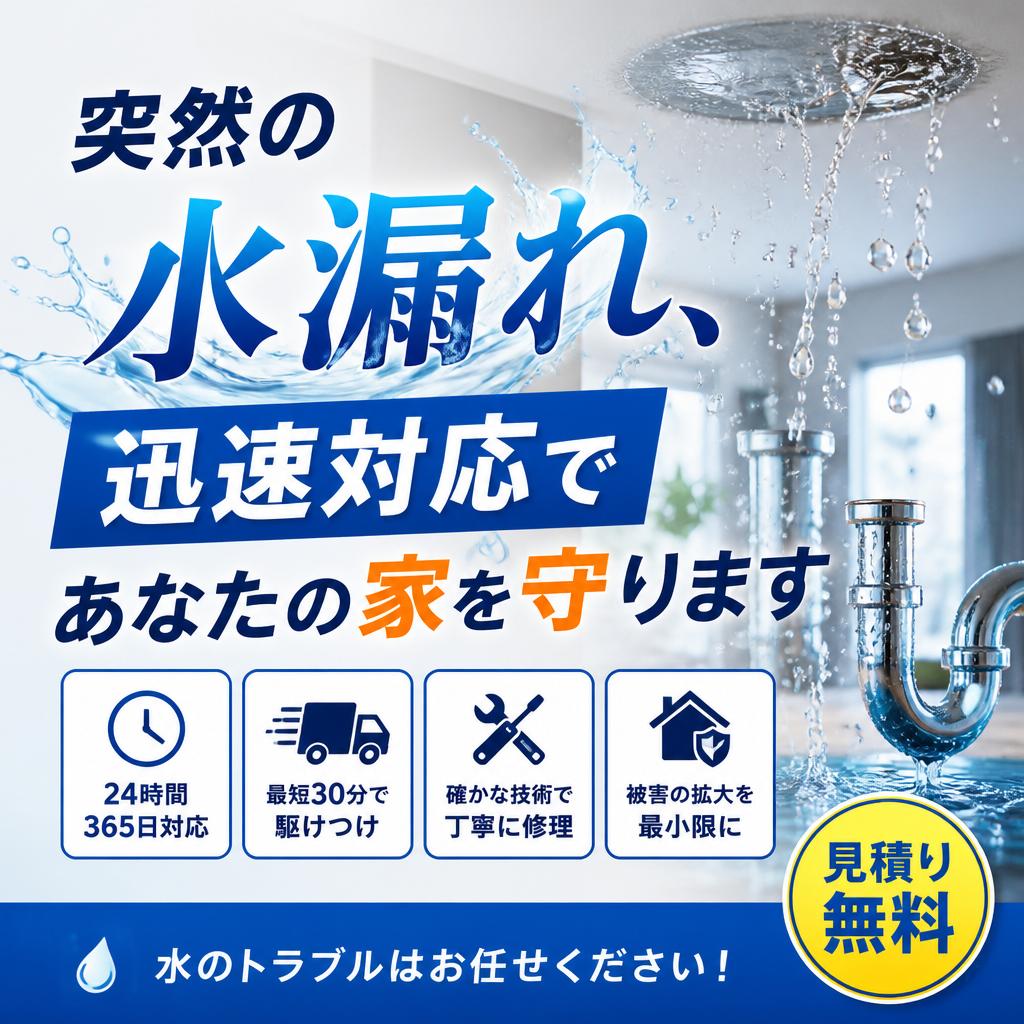 突然の水漏れ、迅速対応であなたの家を守ります