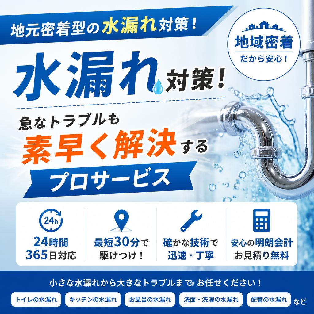 地元密着型の水漏れ対策！急なトラブルも素早く解決するプロサービス