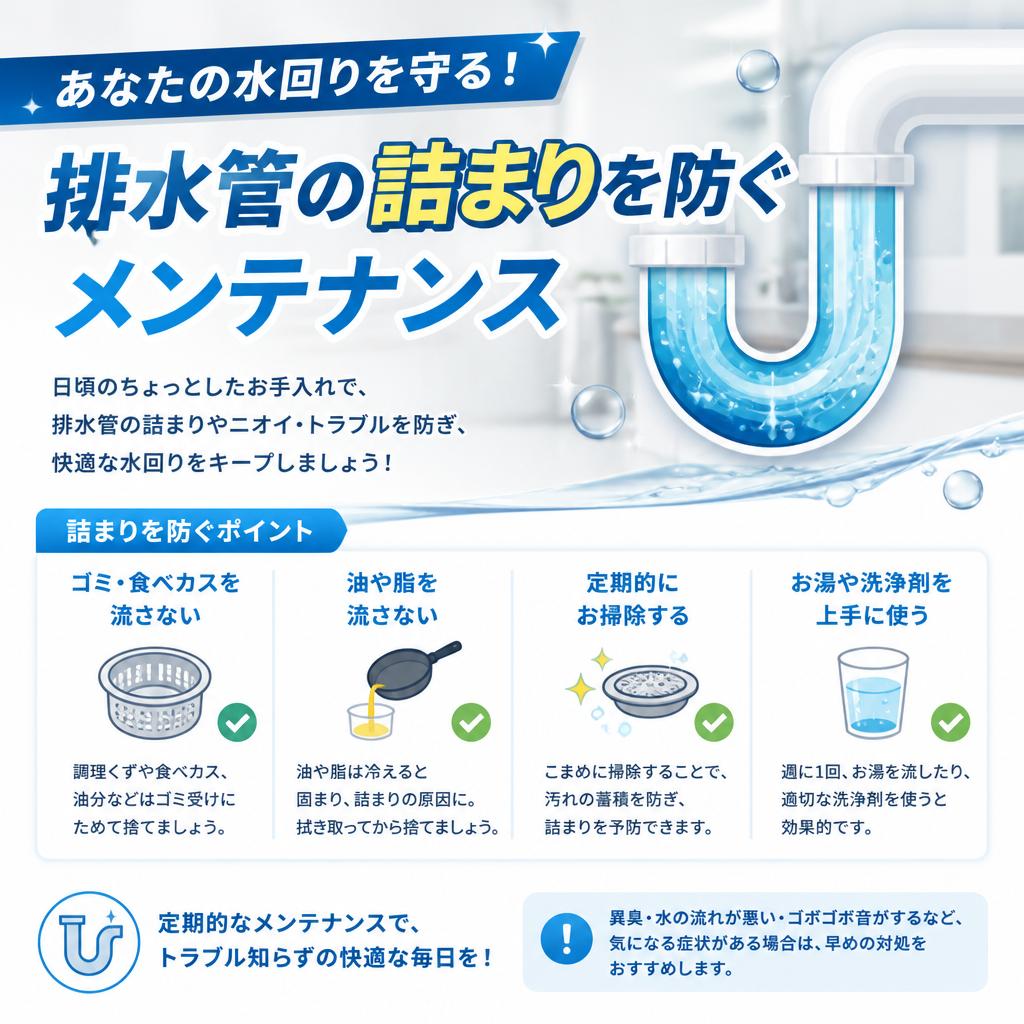 あなたの水回りを守る！排水管の詰まりを防ぐメンテナンス