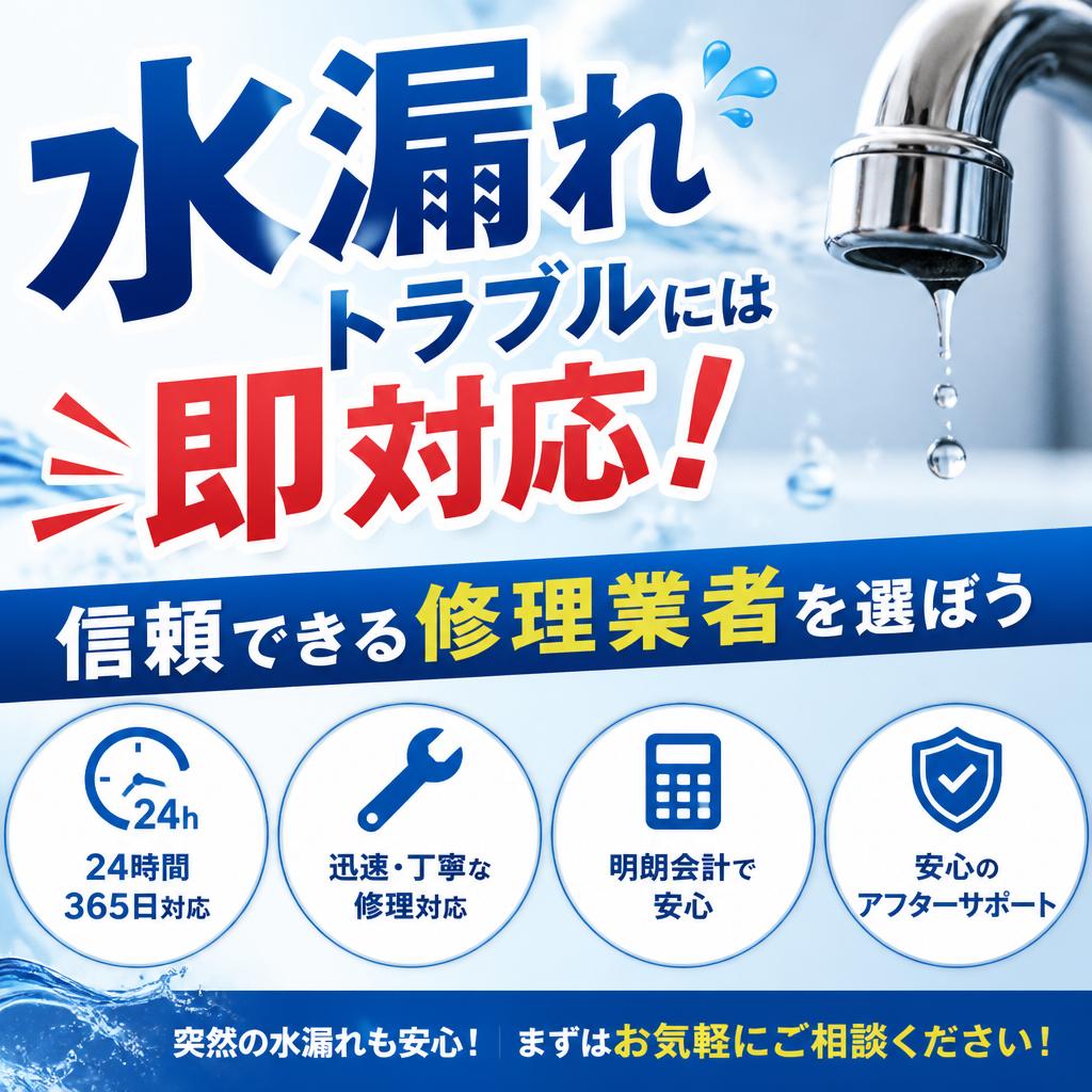 水漏れトラブルには即対応！信頼できる修理業者を選ぼう
