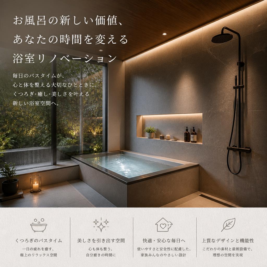 お風呂の新しい価値、あなたの時間を変える浴室リノベーション