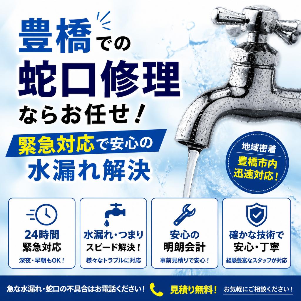 豊橋での蛇口修理ならお任せ！緊急対応で安心の水漏れ解決