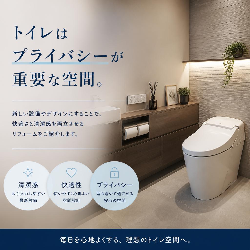 トイレリフォームで快適空間に