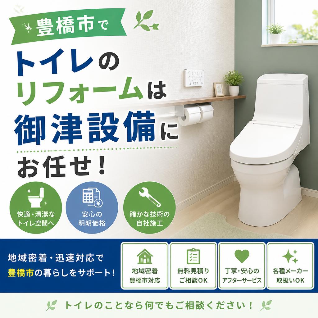 豊橋市でトイレのリフォームは御津設備にお任せ！