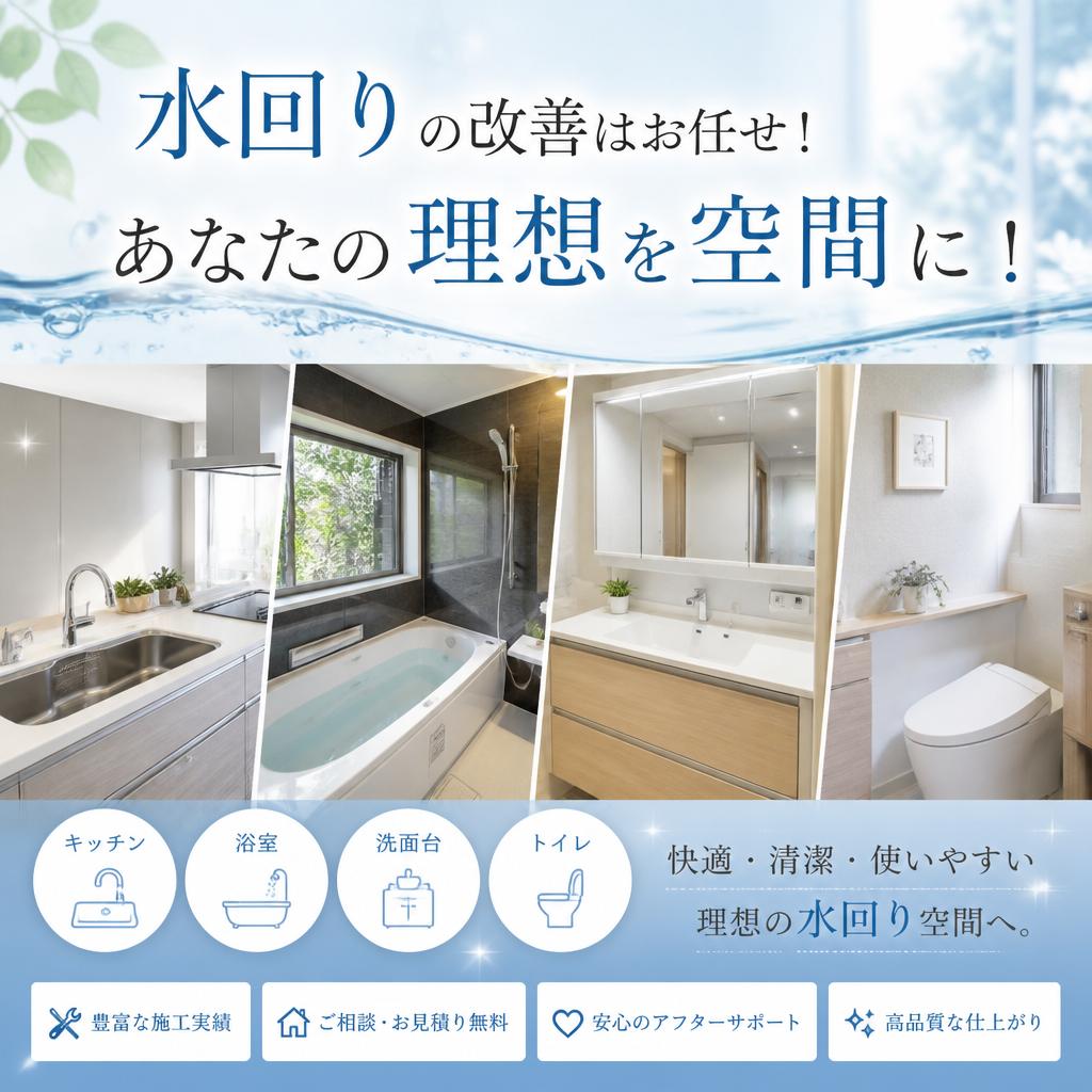 水回りの改善はお任せ！あなたの理想を空間に！
