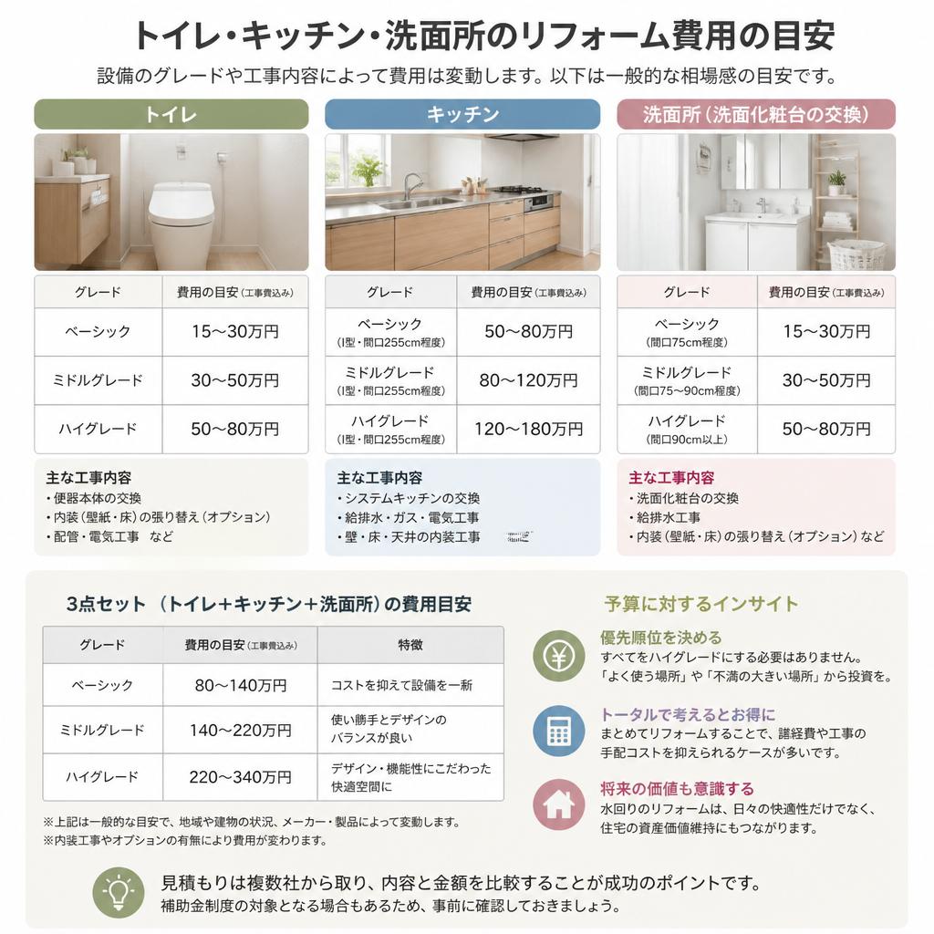 水回りリフォームの費用