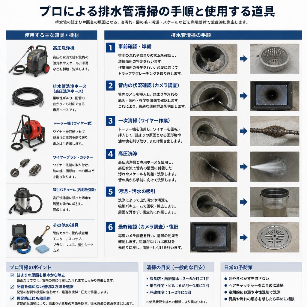 排水管清掃の手順と方法