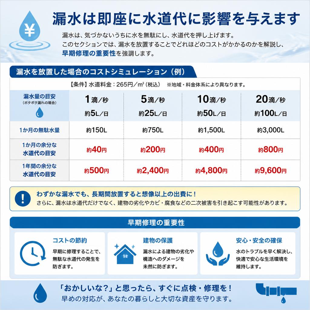 漏水がもたらす経済的影響