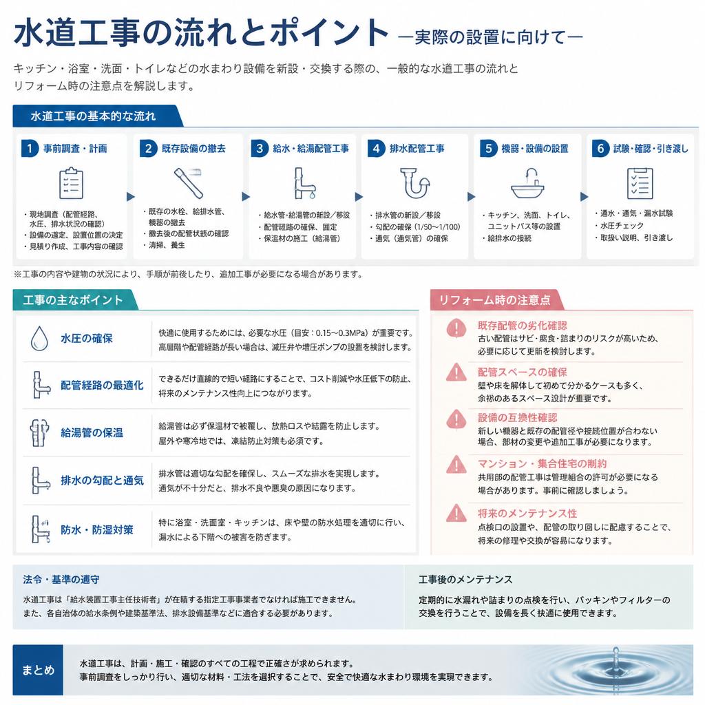 キッチンの水道工事の流れ